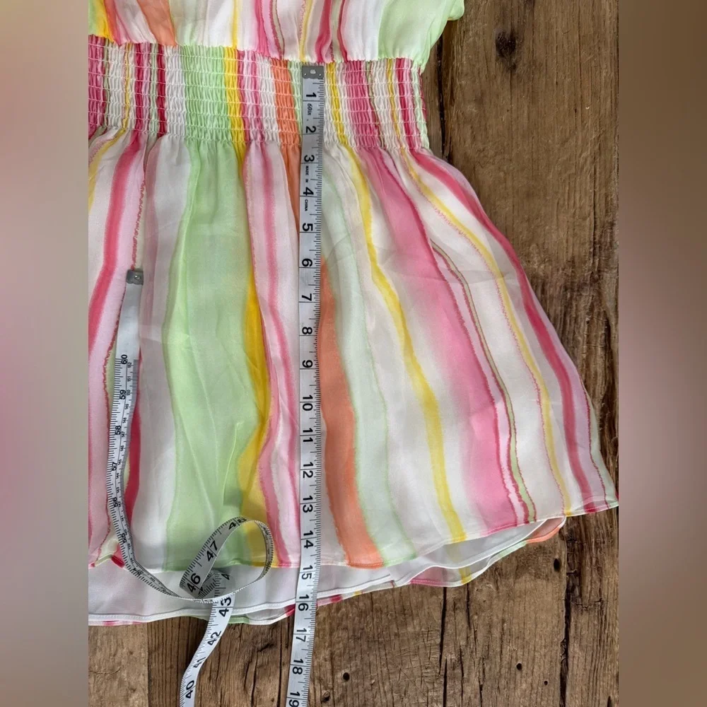 NEW WITH TAGS Ramy Brook Striped Paris Silk Chiffon Sleeveless Minidress~ Med - Picture 11 of 13